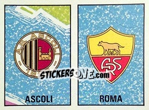 Figurina Stemma Ascoli / Roma - Calciatori 1980-1981 - Panini