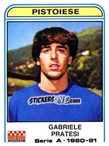Sticker Gabriele Pratesi - Calciatori 1980-1981 - Panini