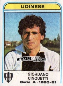 Sticker Giordano Cinquetti - Calciatori 1980-1981 n. 315 - Panini
