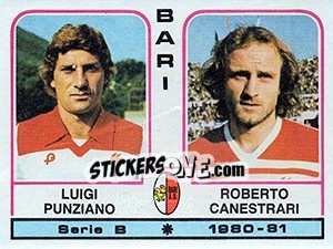 Sticker Luigi Punziano / Roberto Canestrari - Calciatori 1980-1981 - Panini