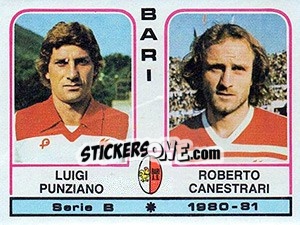Sticker Luigi Punziano / Roberto Canestrari - Calciatori 1980-1981 n. 334 - Panini