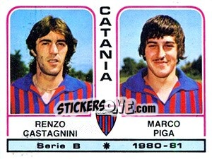Sticker Renzo Castagnini / Marco Piga - Calciatori 1980-1981 - Panini