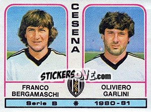 Cromo Franco Bergamaschi / Oliviero Garlini - Calciatori 1980-1981 - Panini