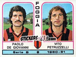 Cromo Paolo De Giovanni / Vito Petruzzelli - Calciatori 1980-1981 - Panini
