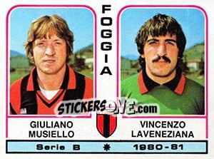 Sticker Giuliano Muisello / Vincenzo Laveneziana - Calciatori 1980-1981 - Panini