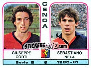 Sticker Giuseppe Corti / Sebastiano Nela - Calciatori 1980-1981 n. 379 - Panini