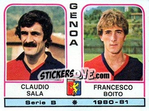 Cromo Claudio Sala / Francesco Boito - Calciatori 1980-1981 - Panini