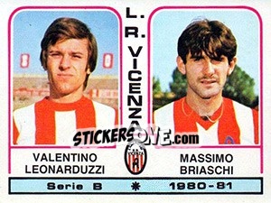 Sticker Valentino Leonarduzzi / Massimo Briaschi - Calciatori 1980-1981 - Panini