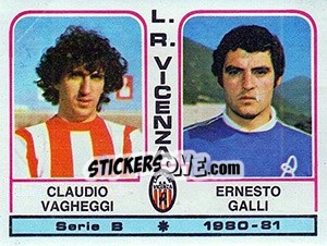 Sticker Claudio Vagheggi / Ernesto Galli - Calciatori 1980-1981 n. 394 - Panini