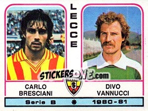 Cromo Carlo Bresciani / Divo Vannucci - Calciatori 1980-1981 - Panini