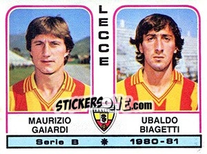 Cromo Maurizio Gaiardi / Ubaldo Biagetti - Calciatori 1980-1981 - Panini