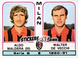 Sticker Aldo Maldera / Walter De Vecchi - Calciatori 1980-1981 n. 423 - Panini