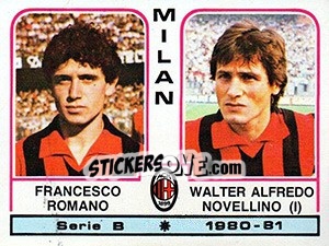 Sticker Francesco Romano / Walter Alfredo Novellino - Calciatori 1980-1981 - Panini