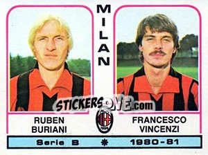 Sticker Ruben Buriani / Francesco Vincenzi - Calciatori 1980-1981 - Panini