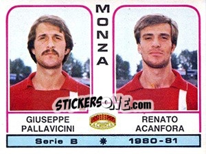 Sticker Giuseppe Pallavicini / Renato Acanfora - Calciatori 1980-1981 n. 434 - Panini