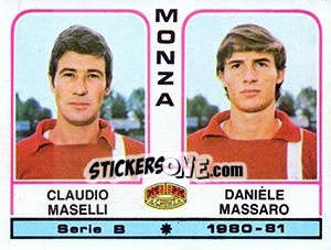 Sticker Claudio Maselli / Daniele Massaro - Calciatori 1980-1981 n. 436 - Panini