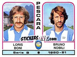 Sticker Loris Boni / Bruno Nobili - Calciatori 1980-1981 - Panini