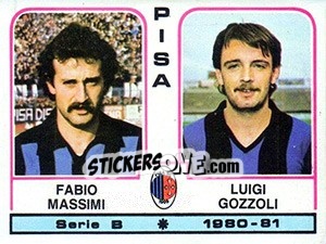 Sticker Fabio Massimi / Luigi Gozzoli - Calciatori 1980-1981 n. 465 - Panini