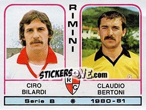 Sticker Ciro Bilardi / Claudio Bertoni - Calciatori 1980-1981 n. 480 - Panini