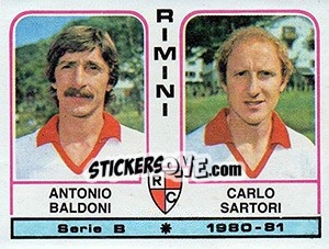 Sticker Antonio Baldoni / Carlo Sartori - Calciatori 1980-1981 - Panini