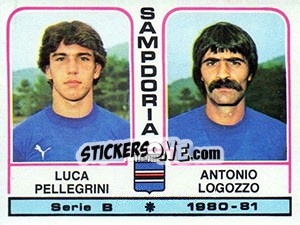 Sticker Luca Pellegrinni / Antonio Logozzo - Calciatori 1980-1981 n. 486 - Panini
