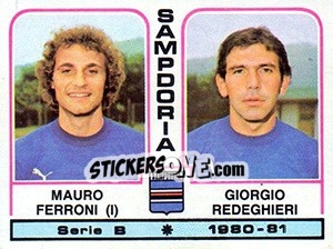 Sticker Mauro Ferroni / Giorgio Redeghieri - Calciatori 1980-1981 - Panini