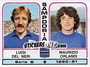 Cromo Luigi Del Neri / Maurizio Orlandi - Calciatori 1980-1981 - Panini