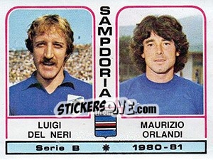 Sticker Luigi Del Neri / Maurizio Orlandi - Calciatori 1980-1981 n. 489 - Panini