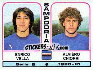 Cromo Enrico Vella / Alviero Chiorri - Calciatori 1980-1981 - Panini