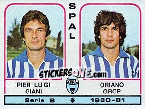 Sticker Pier Luigi Giani / Oriano Grop - Calciatori 1980-1981 - Panini