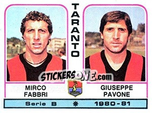 Sticker Mirco Fabbri / Giuseppe Pavone - Calciatori 1980-1981 - Panini