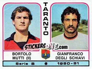Sticker Bortolo Mutti / Gianfranco Degli Schiavi - Calciatori 1980-1981 n. 513 - Panini