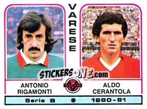 Sticker Antonio Rigamonti / Aldo Cerantola - Calciatori 1980-1981 - Panini