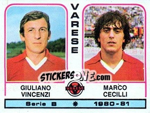 Sticker Giuliano Vincenzi / Marco Cecilli - Calciatori 1980-1981 n. 519 - Panini