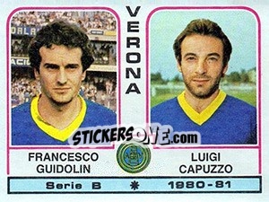 Cromo Francesco Guidolin / Luigi Capuzzo - Calciatori 1980-1981 - Panini
