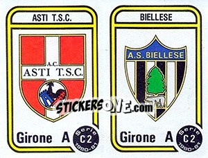 Figurina Stemma Asti T.S.C. / Biellese - Calciatori 1980-1981 - Panini