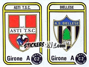 Sticker Stemma Asti T.S.C. / Biellese - Calciatori 1980-1981 n. 540 - Panini