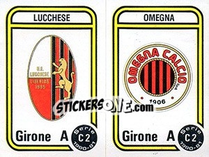 Figurina Stemma Lucchese / Omegna - Calciatori 1980-1981 - Panini