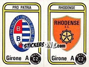 Figurina Stemma Pro Patria / Rhodense - Calciatori 1980-1981 - Panini