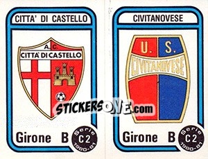 Figurina Stemma Citta Di Castello / Civitanovese - Calciatori 1980-1981 - Panini