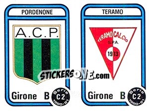 Sticker Stemma Pordenone / Teramo - Calciatori 1980-1981 n. 555 - Panini