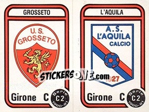Figurina Stemma Grosseto / L'Aquila - Calciatori 1980-1981 - Panini