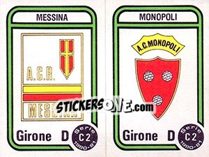 Figurina Stemma Messina / Monopoli - Calciatori 1980-1981 - Panini