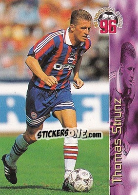 Sticker Thomas Strunz - Bundesliga Fussball Cards 1995-1996 - Panini