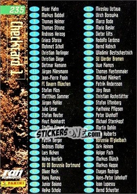 Sticker Checkcard 1 - Bundesliga Fussball Cards 1995-1996 - Panini