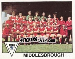 Cromo Middlesbrough Team Photo - UK Football 1979-1980 - Panini