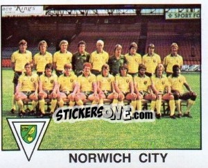 Sticker Norwich City Team Photo - UK Football 1979-1980 - Panini