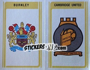 Sticker Burnley / Cambridge United - Club Badges - UK Football 1979-1980 n. 376 - Panini