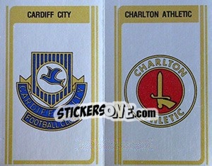 Sticker Cardiff City / Charlton Athletic - Club Badges - UK Football 1979-1980 - Panini