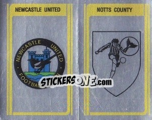 Sticker Newcastle United / Notts County - Club Badges - UK Football 1979-1980 n. 380 - Panini